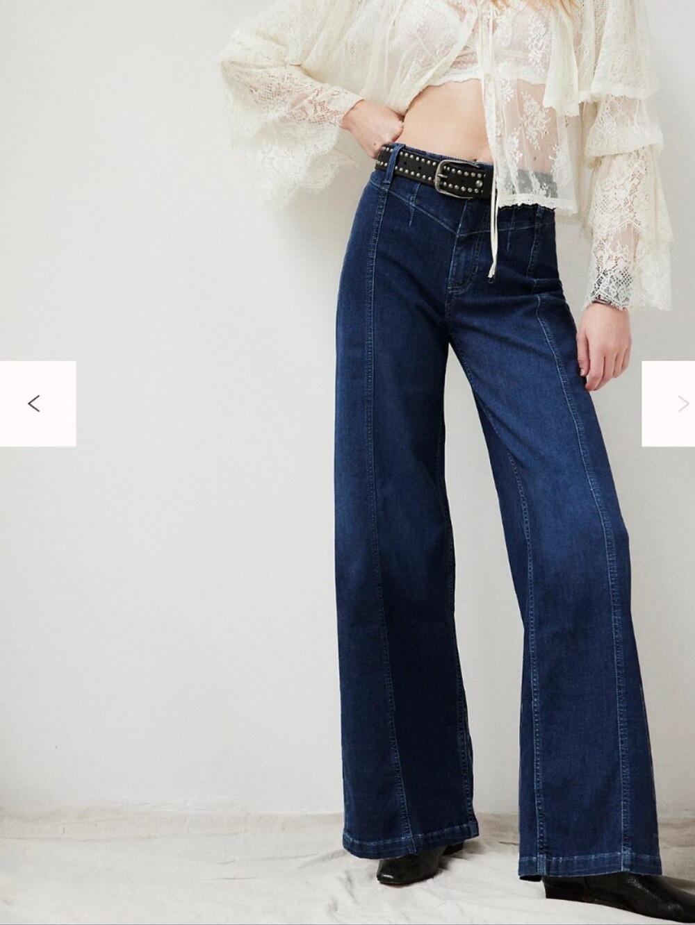 "FREE PEOPLE" Libre wide leg High-Waisted Women's Jeans - Dark Blue (29) - Picture 8 of 8
